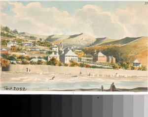 View over Marassi hill with bell tower of Santa Margherita church near Genoa by Luigi Garibbo