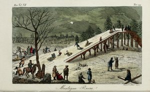 A Roller Coaster (Illustration from Il costume antico e moderno o storia del governo by Giulio Ferrario)