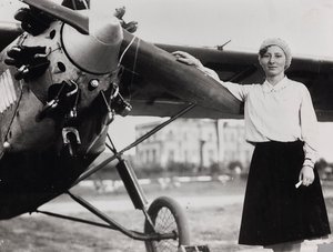 Miss Fumagalli, First Italian Woman to Obtain a Pilot
