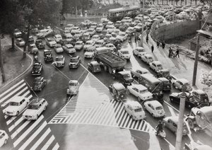 Scene of Traffic on a Street in Rome