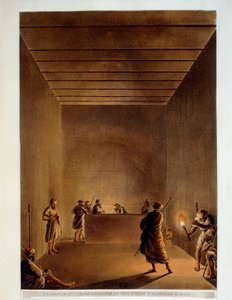 Room and Sarcophagus of Great Pyramid of Giza, Engraving from "Views" of Luigi Mayer