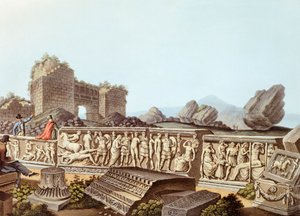 The Ruins of Ephesus in Turkey, Illustration by Luigi Mayer