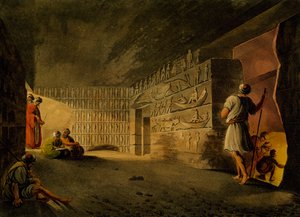 Underground Chamber of Pyramid of Giza, from Views in Egypt, Palestine and Other Parts of Ottoman Empire