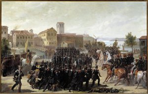 The capture of the city of Peschiera del Garda by the Piedmontese, 30th May 1848 by Luigi Morgari