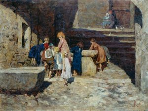 Children at the fountain