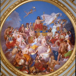 The Council of the Gods (or Assembly of the Gods): Zeus on Olympus surrounds divinities by Luigi Sabatelli