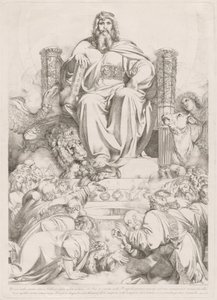 God the Son in Majesty on the Throne Surrounded by the Four Creatures and Worshipped by the Twenty-four Elders by Luigi Sabatelli I