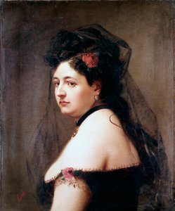 Portrait of Elisabetta Galletti Gianoli, Italian singer by Luigi Sorio