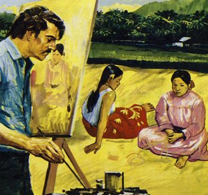 Gauguin Painted Native Girls in Tahiti by Luis Arcas Brauner