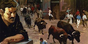 Hemingway became fascinated by the Spanish obsession with bulls and bullfighting by Luis Arcas Brauner