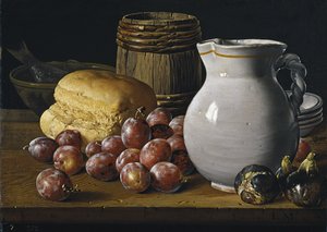 Still life with plums, figs, bread and jug, Second Half of the 18th century