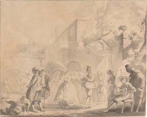 Dance in a Village Square by Luis Paret y Alcazar