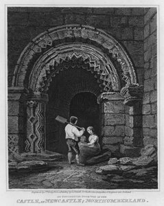 An Ornamented Doorway in the Castle, at Newcastle, Northumberland by Luke (after) Clennell