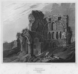 Interior of Lindisfarn, West End by Luke (after) Clennell