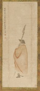 Standing man in a red coat, Qing dynasty, 18th century by Luo Ping