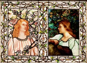 Spring and Autumn, manufactured by Tiffany Glass & Manufacturing Co., c.1892