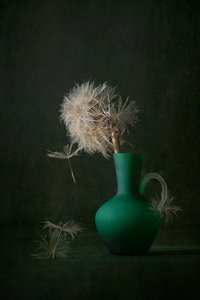 Dandelion Seeds Green Vase