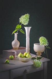 Green Figs Pink Vases