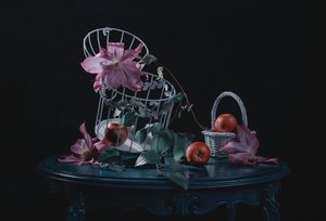 Moody Apples and Clematis by Lydia Jacobs