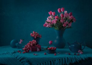 Moody Floral Still Life by Lydia Jacobs