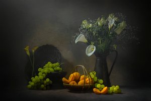 Moody Fruit and Flowers