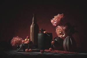 Moody Roses and Cherries