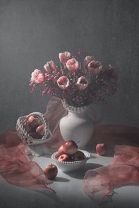 Soft Pink Tulips and Apples