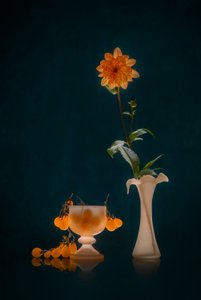 Warm Dahlia Still Life