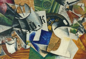 Still Life with Tray by Lyubov Sergeevna Popova
