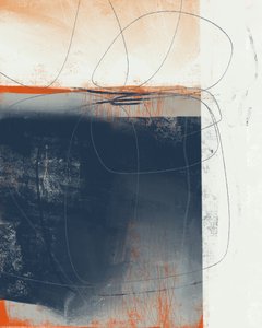 Abstract Blue Orange Lines by MANSI SAXENA