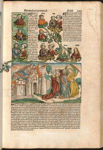 Genealogical tree of Laban, from the Nuremberg Chronicle by Hartmann Schedel (1440-1514) printed in 1493 by M. and Pleydenwurff W. Wolgemuth