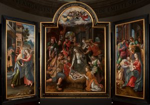 Adoration of the Magi, Triptych, Central Panel, (Detail) by Maarten de Vos