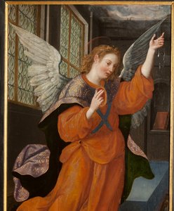Adoration of the Magi, Triptych, Left Panel, Back Part (Detail) by Maarten de Vos