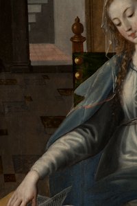 Adoration of the Magi, Triptych, Right Panel Back Part (detail)