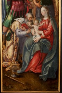 Adoration of the Magi, Triptych, Right Panel (detail) by Maarten de Vos