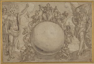 Apollo, Diana, and Time with the Cyclic Vicissitudes of Human Life, c.1561 by Maarten de Vos