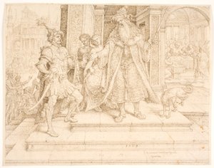 Ahasuerus Giving the Seal Ring to Haman by Maarten van Heemskerck