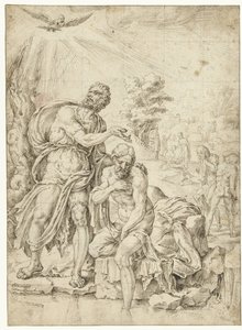 Baptism of Christ by Maarten van Heemskerck