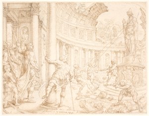 Josiah Orders the Destruction and Recarving of the Stone Pillars of Astarte, Chemosh, and Milcom by Maarten van Heemskerck