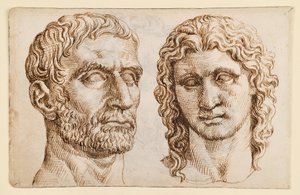 Head of an Older Man, Head of a Young Man by Maarten van Heemskerck