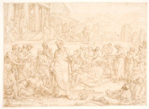 Peter and the Other Apostles Healing the Sick by Maarten van Heemskerck
