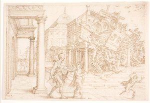 Samson Destroys the House with the Philistines by Maarten van Heemskerck