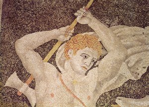 The Stag Hunt, (detail)