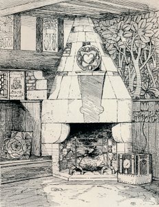 A Corner Fireplace, c.1895 by Mackay Hugh Baillie Scott
