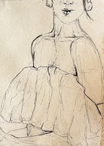 Pensive Figure Sketch by Madison Phipps