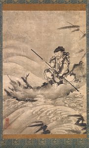 The Chinese Explorer Zhang Qian on a Raft by Maejima Soyu