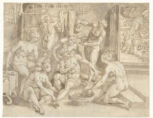 The Rich Man in the Bath by Maerten de Vos