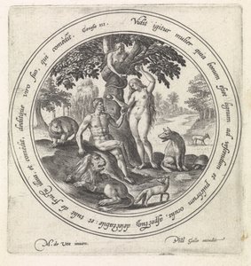Eve Offering the Forbidden Fruit to Adam (History of Adam and Eve) by Maerten de Vos
