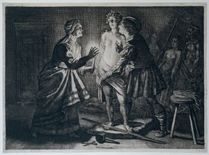 Pygmalion Falling in Love with His Statue