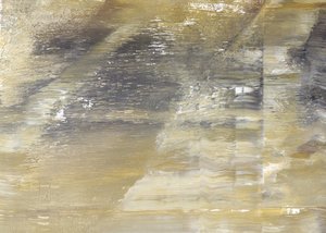 Abstract Gold Grey Wash by Maira Ribena
